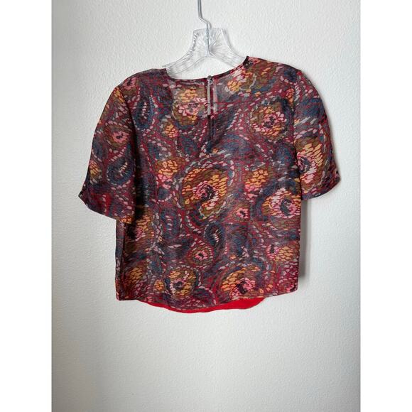 Elizabeth and James Sheer Silk Top Size XS - Picture 3 of 6